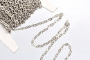 1 yard (3 feet) of ANTIQUED SILVER FLAT Link Chain  .  unsoldered links are 5 x 3.5mm  fch0302