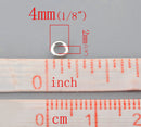 50 pcs SMALL 4mm Silver Plated Soldered Closed Jump Rings 20 gauge wire Findings  jum0023a