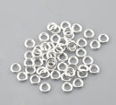 50 pcs SMALL 4mm Silver Plated Soldered Closed Jump Rings 20 gauge wire Findings  jum0023a