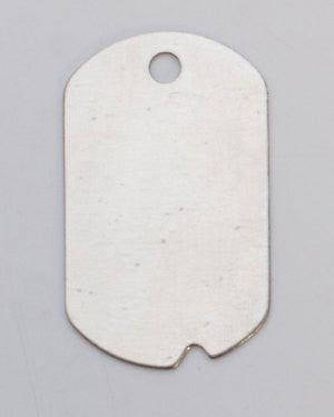 6 LARGE NICKEL SILVER Dog Tag with Notch and Hole Design Metal Stampin