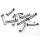 20 Black Gunmetal Metal Pin Backs, 27mm x 6mm   fin0162