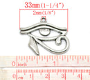 5 Antique Silver EYE of HORUS Charm Pendants  chs1332