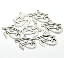 5 Antique Silver EYE of HORUS Charm Pendants  chs1332
