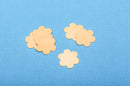 10 pcs Six Petal FLOWER Shape Gold BRASS Metal Stamping Blanks Charms 1" (25mm) 24 gauge  MSB0147