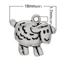 50 SHEEP Charm Pendants, LAMB Charm Pendants, antiqued silver metal, woolly sheep charms, animal charms, bulk package, chs1355b