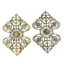 50 Antique Bronze Bow Shape Filigree Embellishment Findings, 8.5x5.3cm  fil0052b