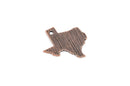 4 TEXAS STATE Cutout Charm Pendants, textured copper tone metal, chc0031