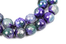 10mm Round Faceted PURPLE and GREEN AGATE Beads, full strand,  Natural Gemstones gag0129