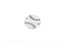 4 Silver Oxidized BASEBALL Connector Link Charms, stamping blanks, 1-1/4"  chs1670