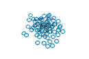 65 Chain Maille Jump Rings, turquoise blue plated over copper base, open jump rings, 6mm OD, 4mm ID, 18 gauge, jum0109