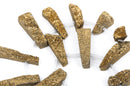 Gold Quartz DRUZY Drusy Pendant Beads, spike stick shape, top drilled, 3/4" to 2-3/8" long half strand, 9 beads, gdz0067