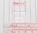 10 Clear SQUARE Glass Dome Seals 20x20mm, 3/4" for Cabochons cab0299