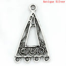 6 Antique Silver TRIANGLE Swirl Design Connector Link Charms, 25x15mm, chs1776