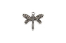 10 Silver DRAGONFLY Charm Pendants, chs1814