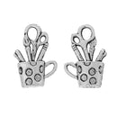 8 Silver ARTIST CUP Charms painting and drawing supplies chs1981