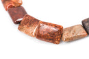 17x12mm FOSSIL STONE Rectangle Gemstone Beads, natural, full strand gaf0002