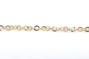 1 yard (3 feet) Gold Round Textured Cable Link Chain, links are 6mm  fch0355a