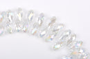 10 Crystal AB Teardrop Briolette Beads, faceted  top drilled  20x10mm bgl0565