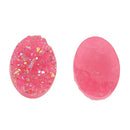 10 Oval Resin AB Pink DRUZY CABOCHONS, faux druzy, 18x13mm  cab0412