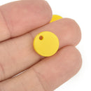 10 YELLOW OPAQUE 1/2" Circle Charms Blanks Laser Cut Acrylic Disc Lca0593