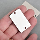 3 Stainless Steel Metal Stamping Blanks Charms, RECTANGLE with 2 holes, 1-5/8" x 1", bracelet connector links, 15 gauge, msb0462