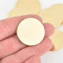 2 CIRCLE Brass Sheet Metal Stamping Blanks, no hole, 32mm (1-1/4")  18 gauge msb0515