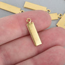 10 Brass Rectangle Tag Charm Blanks, 5/8" x 3/16", 18 gauge  msb0523