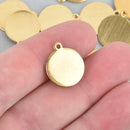10 Brass Circle Tag Charm Blanks, 15mm, 18 gauge  msb0525