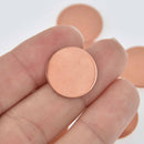 5 CIRCLE Copper Metal Stamping Blanks, no hole, 19mm (3/4")  18 gauge msb0529