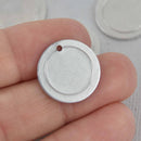 10 Aluminum Border Circle Disc Charms, silver metal stamping blanks, 19mm (3/4"), 16 gauge, msb0534