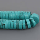 10mm Turquoise Blue Magnesite Beads, Heishi Rondelle Gemstone, 8" strand, gem0940