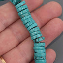 10mm Turquoise Blue Magnesite Beads, Heishi Rondelle Gemstone, 8" strand, gem0940