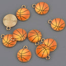 Basketball Charms, gold with enamel, chs8564