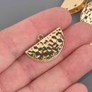 Gold Plate Hammered Metal Cord Ends, Fan Shape Tassel Crimp chs8627