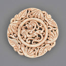 Large White Stone Dragon Pendant, Filigree Design, 2.75", chs8610