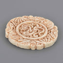 Large White Stone Dragon Pendant, Filigree Design, 2.75", chs8610