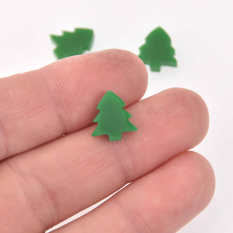 10 Laser Cut Tree Charms, acrylic laser studs, 1/2" laser shapes