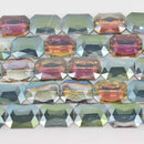 34mm NORTHERN LIGHTS RECTANGLE Crystal Beads, Faceted Glass, strand, 12" strand, bgl2128