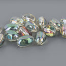 20mm Glass Oval Nugget Beads, NORTHERN LIGHTS CLEAR, 14 beads, bgl2134