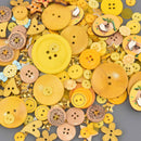 YELLOW Buttons Mixed styles and sizes 50 grams but0318