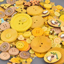 YELLOW Buttons Mixed styles and sizes 50 grams but0318