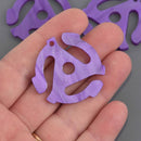 Spindle Adapter Charms, Retro 45 Record Insert1, Purple Pearl Laser Cut Acrylic, Lca0822