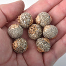 7 Gray Silver Indonesian Clay Beads, 18mm, bgl2084
