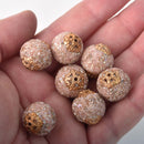 7 Blush Pink Indonesian Clay Beads, 18mm, bgl2087