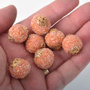 7 Coral Pink Indonesian Clay Beads, 18mm, bgl2090