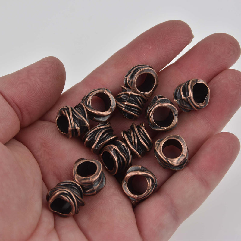 Large Copper Metal Spacer Beads, large hole, bgl2123