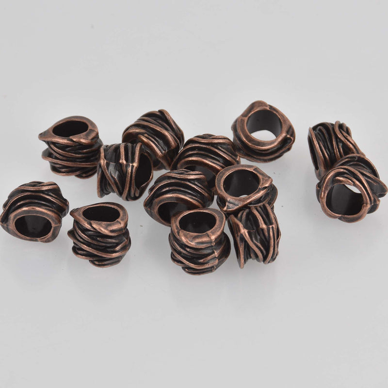 Large Copper Metal Spacer Beads, large hole, bgl2123