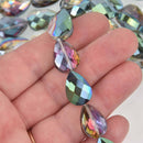 18mm Teardrop Beads Crystal NORTHERN LIGHTS AB, 10" strand, bgl2124