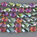 25mm NORTHERN LIGHTS HEXAGON Crystal Beads, Faceted Glass, strand, 13" strand, bgl2126