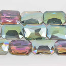 28mm NORTHERN LIGHTS RECTANGLE Crystal Beads, Faceted Glass, strand, 12" strand, bgl2127